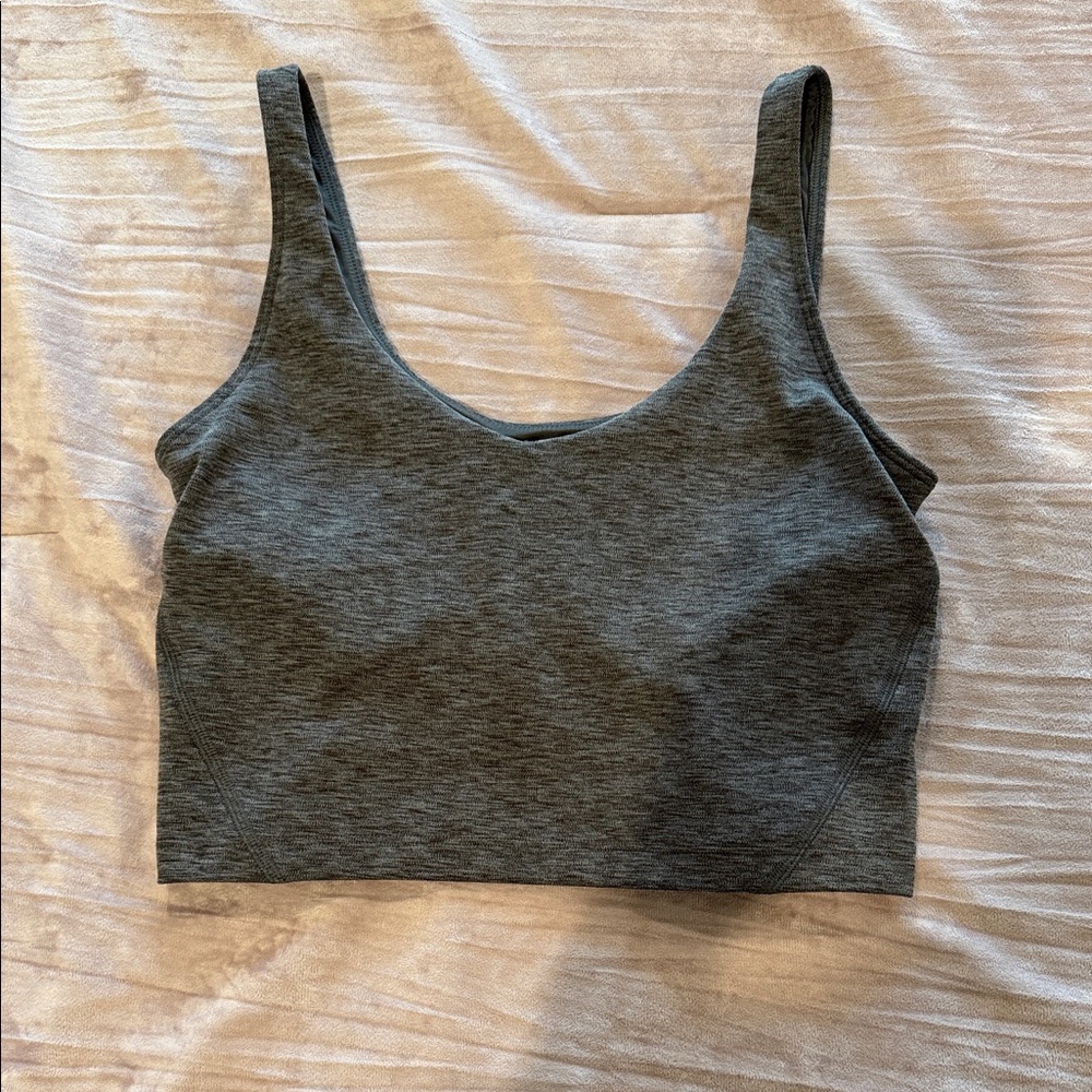Gilly Hicks Charcoal Sleeveless Crop Top with Built in Bra